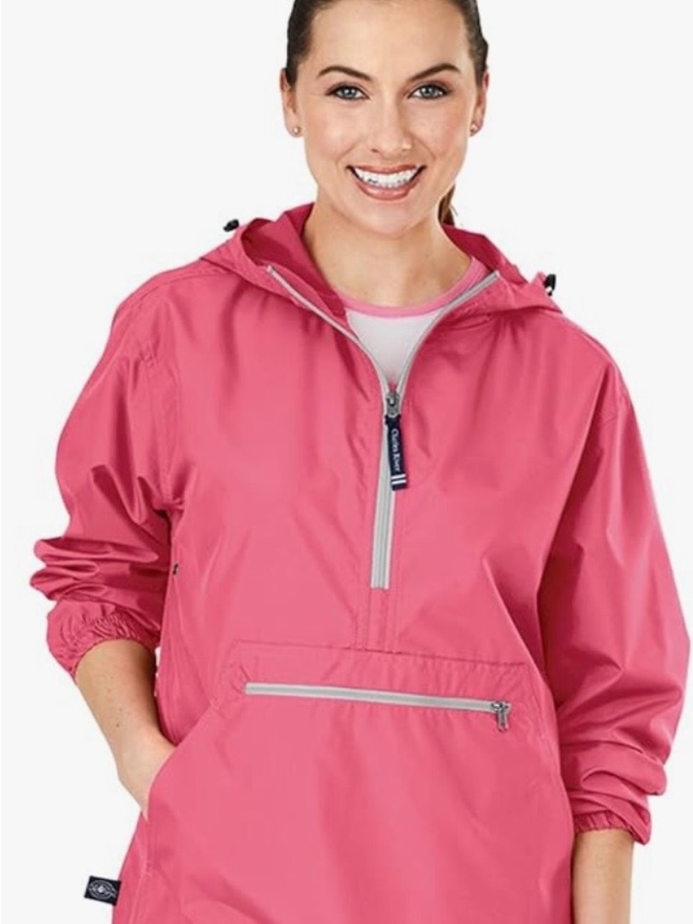 Charles River Apparel Pink Half-Zip Pullover